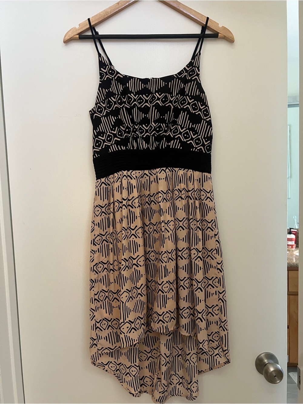 Pink + Black Tribal Geometric High-Low Dress